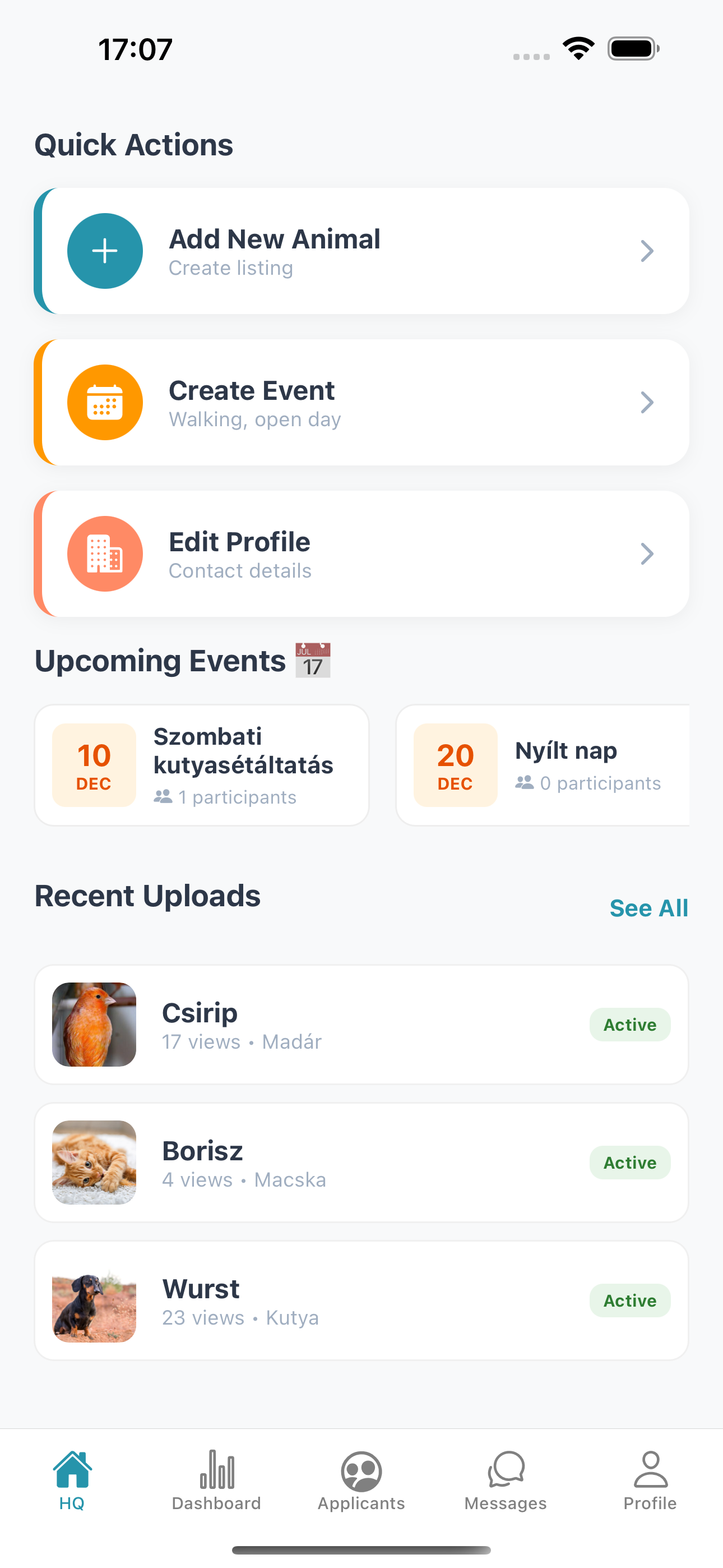Shelter Dashboard